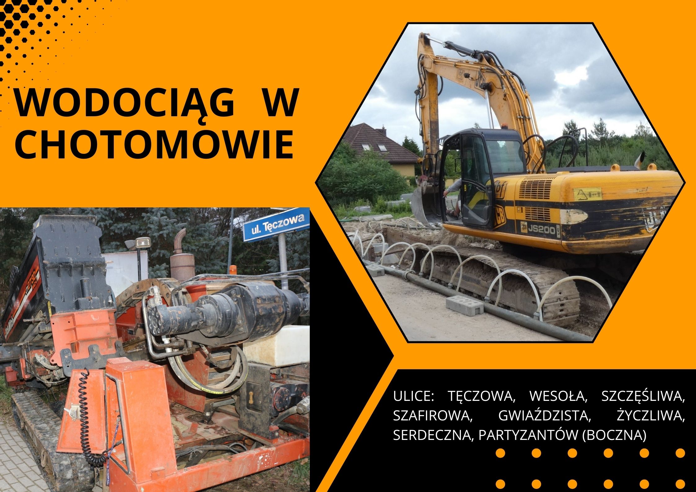 Infografika - wodociąg w Chotomowie, ul. Tęczowa, - Wesoła, - Szczęśliwa, - Szafirowa, - Gwiaździsta, - Życzliwa, - Serdeczna, - Partyzantów (boczna). Infografika - wodociąg w Chotomowie, ul. Tęczowa, - Wesoła, - Szczęśliwa, - Szafirowa, - Gwiaździsta, - Życzliwa, - Serdeczna, - Partyzantów (boczna).
